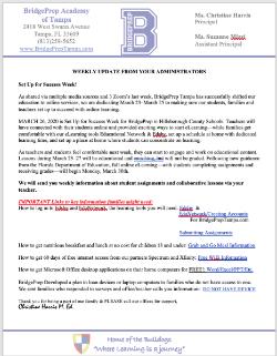 Principal Weekly Update March 25, 2020